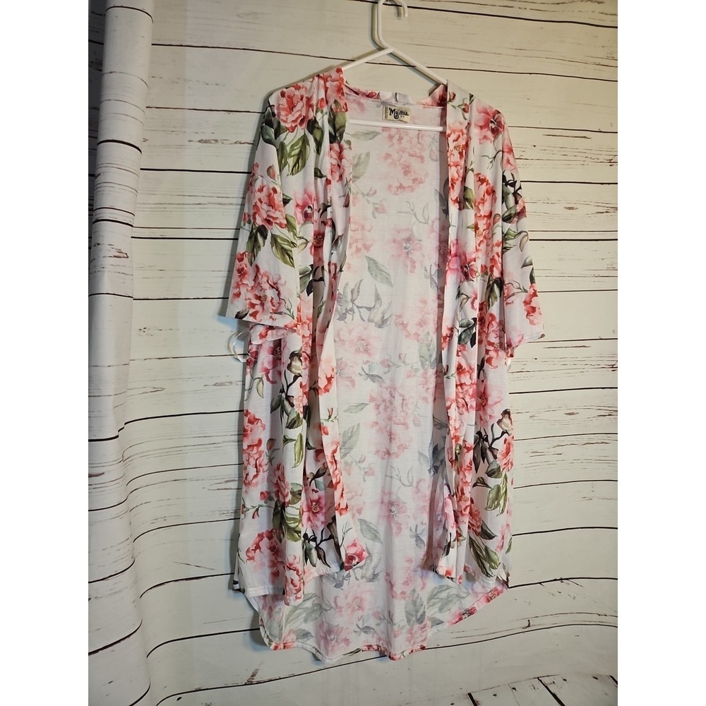 Show‎ Me Your Mumu Garden Of Blooms Brie Pink Robe OS Floral Cover Up Kimono